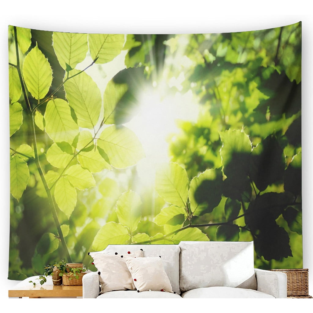 Green Misty Forest Tapestry Wall Hanging For Bedroom Living Room Dorm Decor Sunshine Through Tree Tapestries Nature Landscape Tapestry