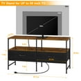 thumbnail image 2 of 25"H Raised TV Stand Industrial TV Stand with Fabric for Living Room, Bedroom with Charging Stake Brown, 2 of 6