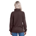 thumbnail image 5 of Women Long Sleeve Drawstring High Neck Solid Color Loose Fit Sweatshirts, 5 of 5