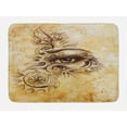 thumbnail image 1 of Vintage Bath Mat, Traditional Hand Drawing Woman Eye with Stars and Curlicues Grunge Design, Plush Bathroom Decor Mat with Non Slip Backing, 29.5" X 17.5", Brown and Pale Brown, by Ambesonne, 1 of 2