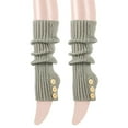 thumbnail image 3 of AWZXDE Women's Knit Leg Warmers with Button Detail, Stackable Socks for Boots Light Gray,A, 3 of 5