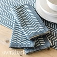 thumbnail image 6 of over&back Hand-Blocked Printed Cotton Cloth Napkins - Washable Napkins Set for Mixing, Matching, and Creating a Custom Home Decor Tablescape - Blue Herringbone, 6 of 11
