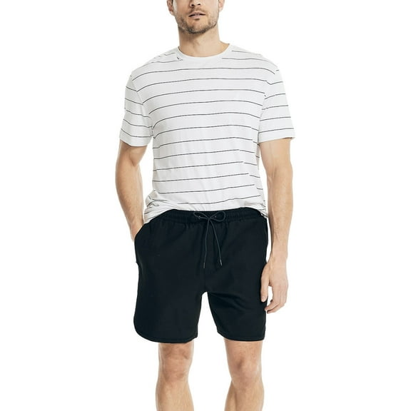 Nautica Men's Navtech Performance 8" Stretch Drawstring Shorts Black Size L