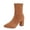 Brown, variant on Womens High Heel Ankle Boots Pointed Toe Chunky Heel Stretch Booties Zip Up Square Toe Dress Boots Fashion Booties (Black, 6.5)