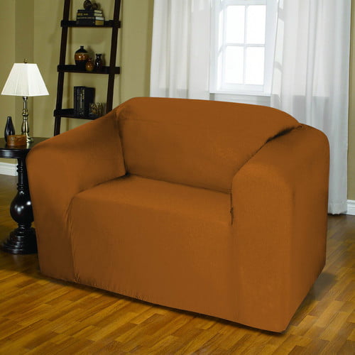 ORANGE JERSEY LOVESEAT STRETCH SLIPCOVER COUCH COVER LOVE SEAT COVER KASHI HOME 