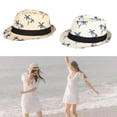 thumbnail image 2 of Straw Beach Hat Straw Hat Straw Fedora Hat Panama Fedora Hat Straw Panama Hat Tropical Printed SunHat Straw Hat, 2 of 9