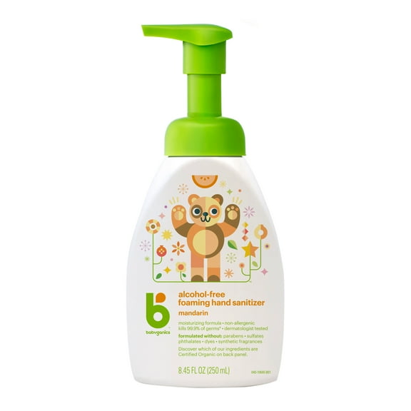 Babyganics Alcohol-Free Foaming Hand Sanitizer Bottle, Mandarin, 16oz