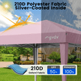 thumbnail image 3 of GVDV 10x10 Pop Up Canopy Tent, Outdoor Ez Up Gazebo One Person Set up,Shade for Commercial Event Camping Beach, Pink, 3 of 10