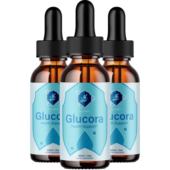 Glucora – Natural Liquid Formula Drops for Health Support (3 Bottle - 3 Month Supply)