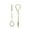 Yellow Gold, variant on Sterling Silver Cubic Zirconia Circle Paperclip Leverback Earrings