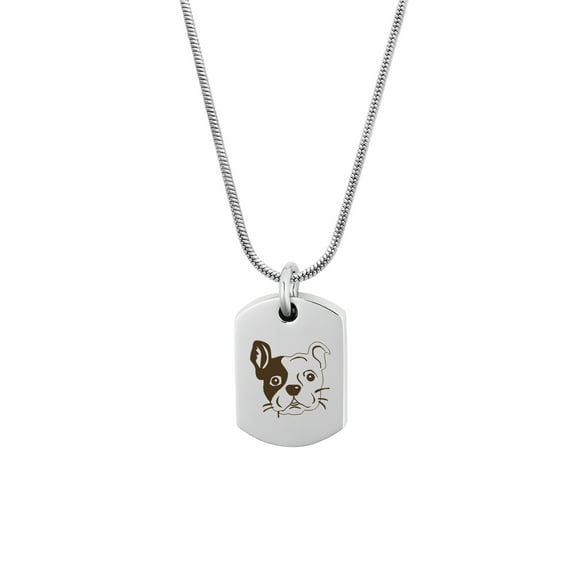 Anavia Old English Bulldog Dog Tag Cremation Necklace, Pet Memorial Necklace, Urn Necklace for Ashes, Cremation Pendant, Pet Cremation Jewelry, Memorial Jewelry for Pets, With Funnel Kit