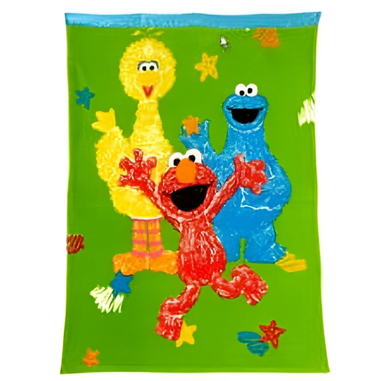 Vintage Sesame Street Elmo Blanket painter artist sold kids baby lovey fleece toddler