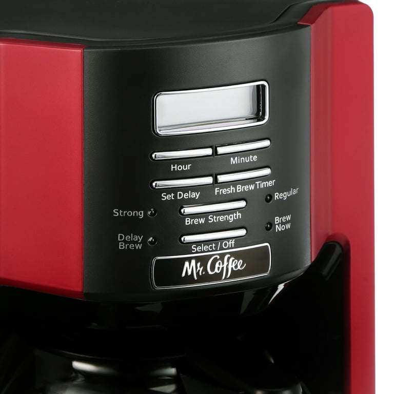  Mr. Coffee 12-Cup Coffee Maker, Black (Red): Home