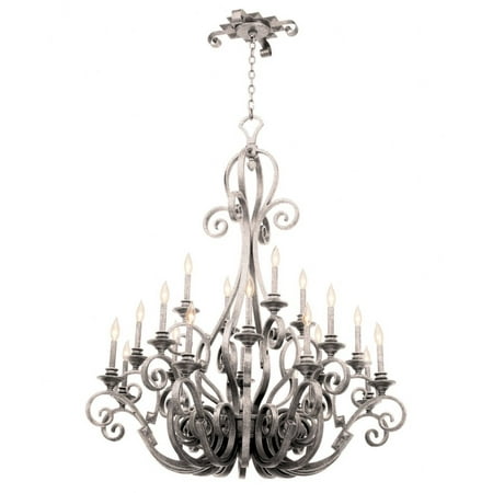 

Kalco Lighting 4273PS/S15 Ibiza - Twenty Light Chandelier Beaded Taupe Fabric Shade Pearl Silver Finish