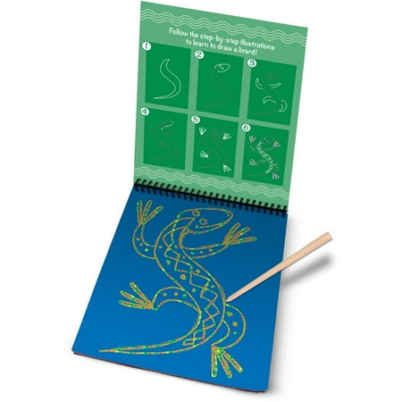 Scratch Art Doodle Pad - Melissa & Doug On the Go Scratch Art - Pets Learn-to-Draw Activity Pad With Stylus