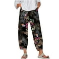 thumbnail image 2 of Lilgiuy Women's Fashion Summer Casual Loose Pocket Straight Printing Trousers Pants for Errands Exercise, 2 of 5