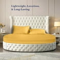 thumbnail image 2 of 600-Thread Count Egyptian Cotton Full Round Bed Sheet Set – Fits 80" Diameter Mattress, 9–12" Deep Pocket – Solid Gold, Full 80" Diameter, 2 of 6