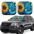 thumbnail image 2 of Daiia Starry Sunflower Dreamscape 2PCS Car Windshield Sun Shade, Foldable Sun Shield for Car Front Window, Auto Sun Blocker Visor Protector Universal for Truck SUV Pickup-Large, 2 of 7