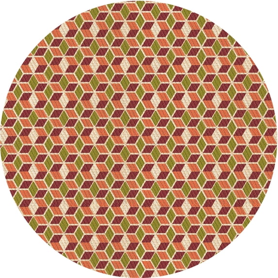 Ahgly Company Indoor Round Patterned Brown Sand Brown Area Rugs, 8' Round