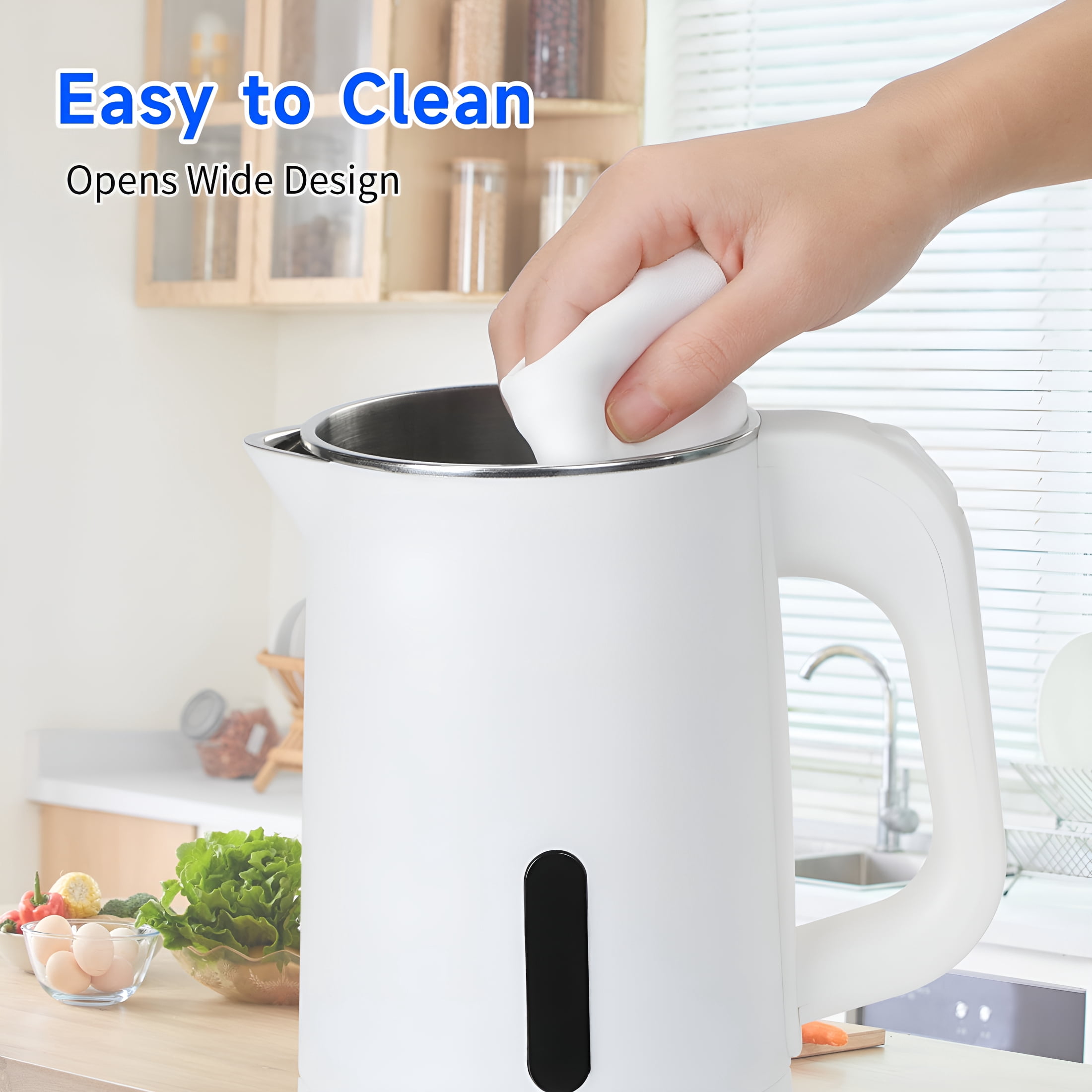 HIBIBUD 2026 New Small Electric Tea Kettle Stainless Steel,0.8L Portable Mini Hot Water Boiler Heater,Travel Electric Coffee Kettle with Auto Shut-Off & Boil Dry Protection Electric Tea Kettle Small