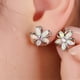 thumbnail image 5 of Diamond Flower Stud Earrings Spring Dainty Crystal Cherry Blossoms Jewelry Senior Sense Of Temperament Plumeria Studs, 5 of 5