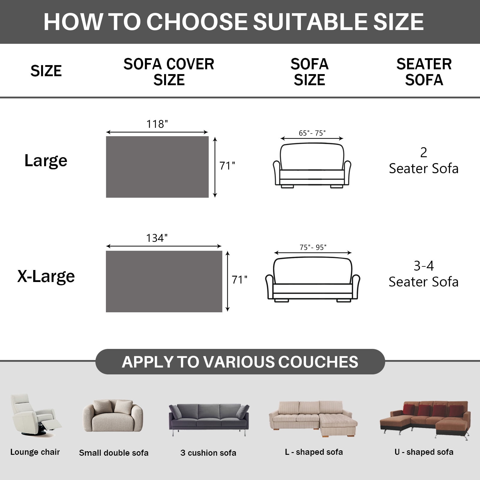 WOOW DEPOT Warm Faux Rabbit Fur Sofa Cover Machine Washable, Thick Throw Blanket L Shape Slipcover for 3 Cushion Couch, Dark Gray 71"x134"