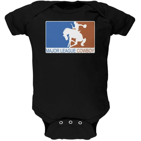 Major League Cowboy Black Soft Baby One Piece - 3-6 months