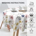 thumbnail image 5 of Spring Floral Round Tablecloth 70 Inch Wild Flower Butterfly Table Cloth Summer Seasonal Holiday Table Covers Polyester Indoor Outdoor Farmhouse Tablecloths for Kitchen Dining Party Picnic, 5 of 6