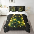 thumbnail image 2 of Black Cat Queen Comforter Set 7-Piece Cute Cartoon Xmas Theme Bed Set,Kawaii Animal Pet Bed In A Bag Glitter Stars Sheet Set With Comforter Christmas Tree Home Decor, 2 of 4
