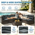 thumbnail image 3 of 7 Piece Rattan Sectional Sofa Set, Outdoor Conversation Set, All-Weather Wicker Sectional Seating Group with Cushions & Coffee Table, Modern Furniture Couch Set for Patio Deck Garden Pool, 3 of 9