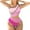 Pink, variant on Sngxgn Women's Twist Back Cut Out Ring Plunge Neck Swimsuit Bathing Suit(Sky Blue,L)