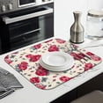 thumbnail image 3 of Pioneer Flower Floral Print Pattern Dish Drying Mat for Kitchen 1 Pack, Ultra Absorbent Microfiber Dishes Drainer Mats,16"x18", 3 of 6