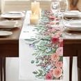 thumbnail image 3 of Table Runners 70 Inches Long Dress Scarves, Watercolor Roses Farmhouse Coffee/Dining/Kitchen Table Decor, Holiday Table Runner, Spring Flowers Leaves Butterflies Botanical 13x70 Inch, 3 of 9