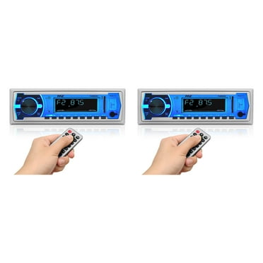PYLE PLR14MPF - In-Dash AM/FM-MPX MP3 Shaft Style Dual Knob Radio w/USB ...
