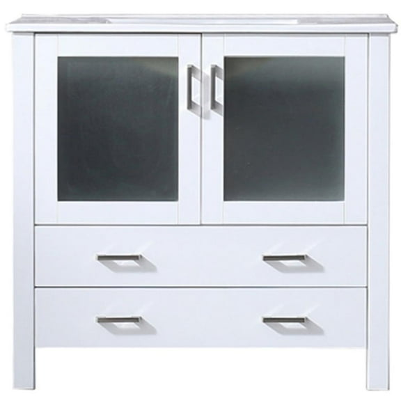 Lexora Home Volez 36" Single Vanity with Integrated Sink in White