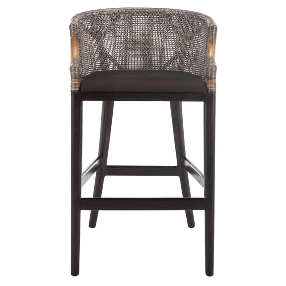 Safavieh Brando Semi-Circle Mid Back Barstool, Dark Brown