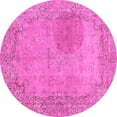 thumbnail image 1 of Ahgly Company Indoor Round Abstract Pink Modern Area Rugs, 8' Round, 1 of 4