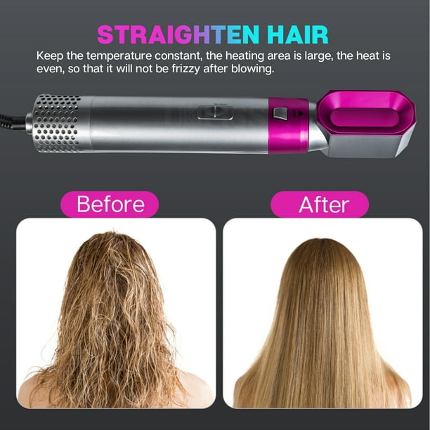 Hair Blow Dryer 5 in 1 Hair Dryer Hot Air Brush Styler Negative Ion Hair Straightener Volumizer Hair Curler Hot Air Wrap Comb Brush for Straightening Curling Drying Combing Walmart