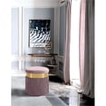 thumbnail image 2 of Meridian Furniture Yasmine Contemporary Velvet Ottoman/Stool in Pink, 2 of 8