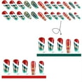 thumbnail image 2 of 24PCS Christmas Long Coffin False Nails, Press-on Nails with Rhinestones Glitter Design, Xmas Decor for Women, 2 of 5