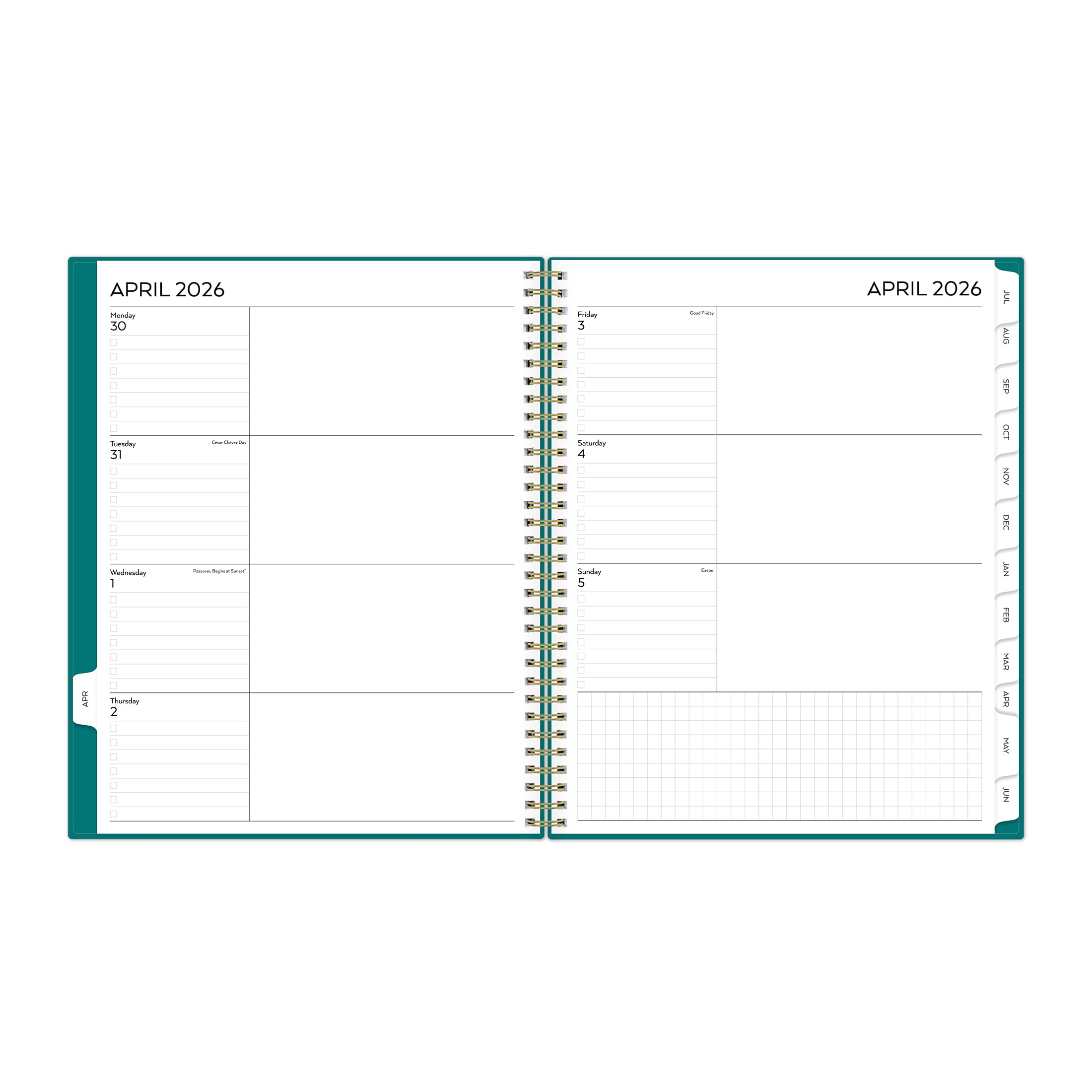 Pen+Gear Monthly Weekly Planner, 8.5" x 11", Teal 15-Month (April 2026 - June 2027)