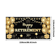 thumbnail image 2 of Golden Balloons Happy Retirement Banner Glitter Fireworks Black Background Celebration Decor for Retirement Party Indoor Event Decoration, 2 of 7