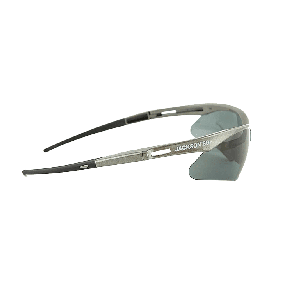 Safety SG+ Series Safety Glasses, Smoke Lens, Polarized, Polycarbonate,Hardcoat Anti-Scratch, Gunmetal Frame