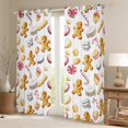 thumbnail image 2 of Homewish Macaron Candy Cane Black Out Curtains,Sweet Christmas Dessert Curtains Pack of 2 (42x63 Each),Cute Cartoon Gingerbread Man Bedroom Curtains For Boys Girls,Microfiber Bedroom Decor, 2 of 6