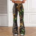 thumbnail image 6 of Grblisyd Girls Uniform Pants Kids Stretchy Elastic Waist Camo Maple Leaf Print Flare Pant with Pockets for 5-15 Years, 6 of 6