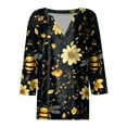 thumbnail image 4 of Dasayo 3/4 Sleeve Womens Tops V-Neck Hawaiian Floral Blouses Womens Tshirts L, 4 of 5