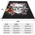 thumbnail image 5 of Skull Flower Rose Throw Blanket 50 x 40Inch, Lightweight Soft Warm Sherpa Fleece Plush Skull Blankets for Bed Chair Sofa Couch Bedroom Bedding Decor, All Season Gifts, 5 of 6