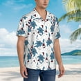 thumbnail image 3 of Pofeuu Lilies Flowers Print Hawaiian Shirt for Men Sleeves Casual Button Down Summer Beach Dress Shirts T-Shirts,3X-Large, 3 of 7