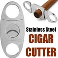 thumbnail image 4 of Cigar Cutter Guillotine, Stainless Steel Portable Smooth Double Blade,Exquisite Cigar Clippers Cigar Accessories (Silver 2 Pack), 4 of 10