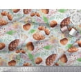 thumbnail image 2 of Soimoi White Rayon Crepe Fabric Apricot & Oaknut Fruits Decor Fabric Printed BTY 46 Inch Wide, 2 of 3